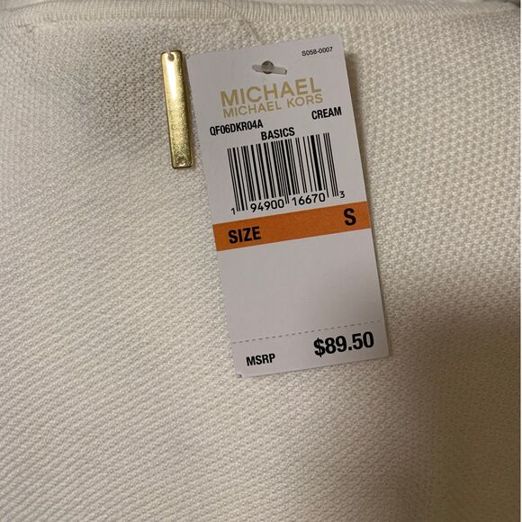 Michael Kors | Cream Basic Tunic Long Sleeve Thermal Knit Top Size Small NWT - Picture 5 of 8